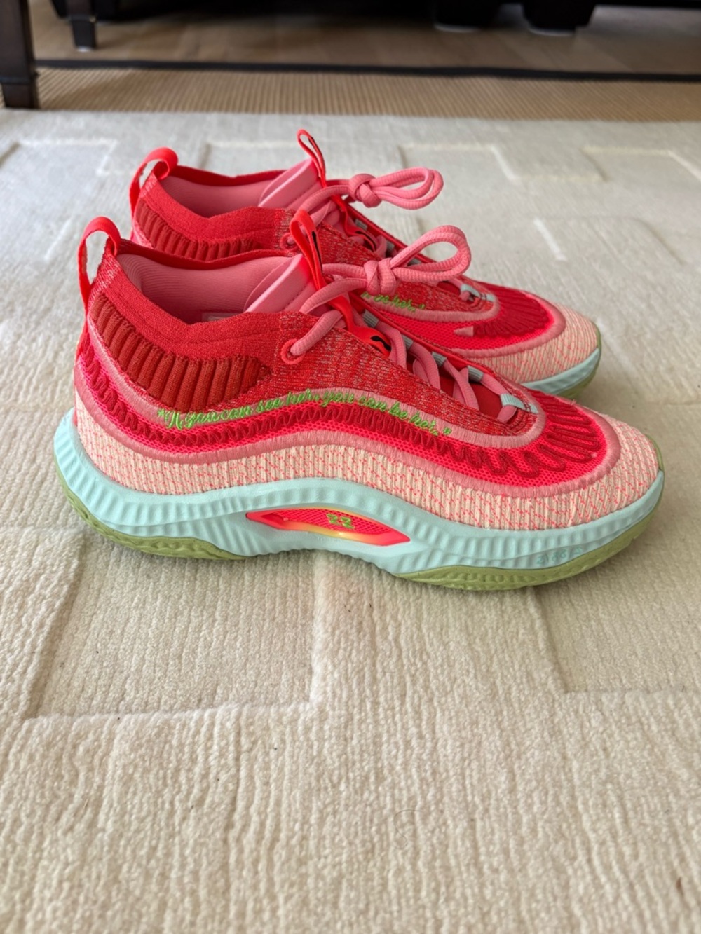 Nike Cosmic Unity 3 Aja Wilson hot pink green blue knit shoes women’s 8